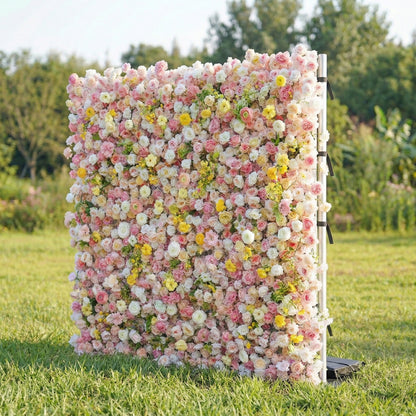 Corinia 4D Fabric Artificial Zip Up Curtain Flower Wall For Wedding and Events Decoration