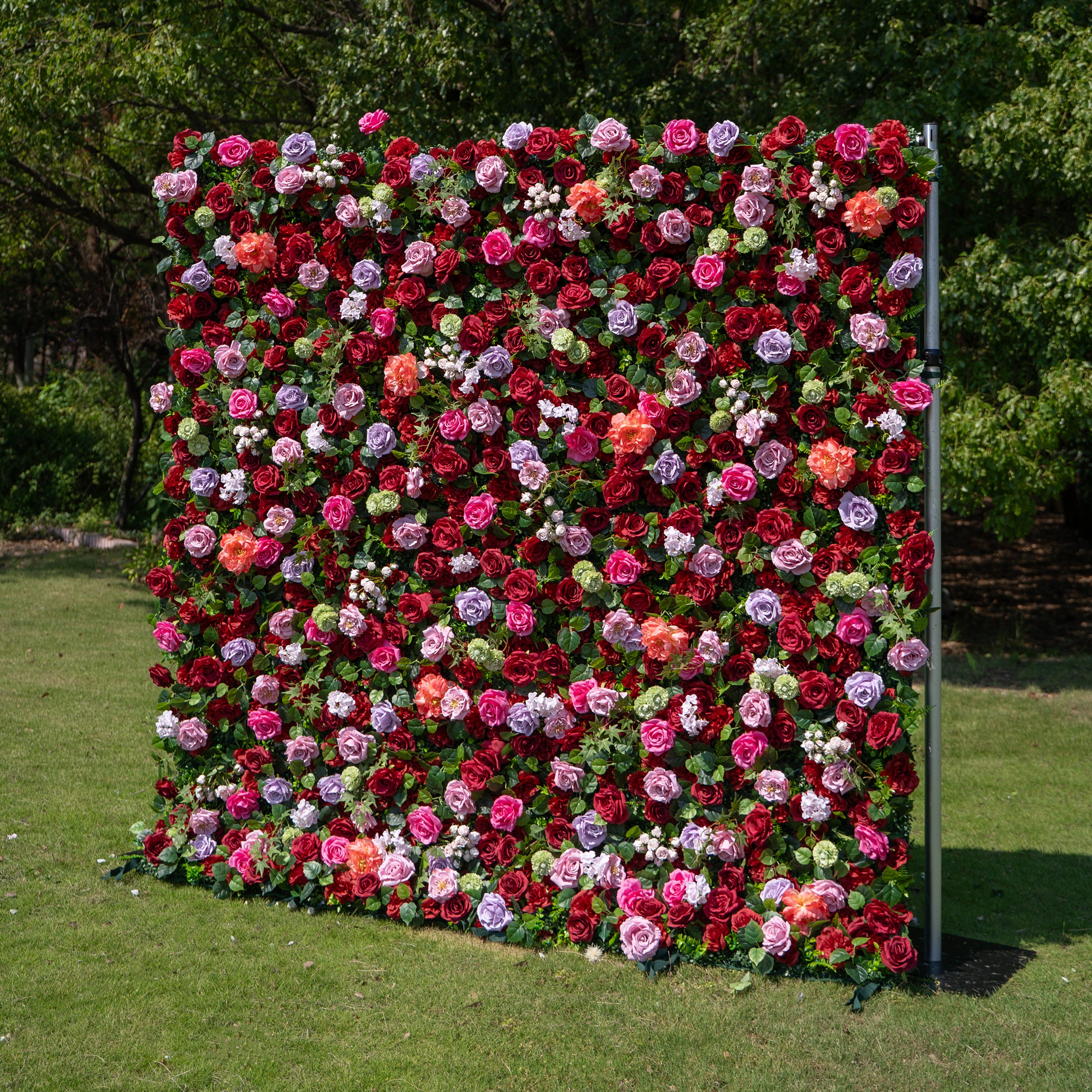 Amara 3D Rose Flower Wall Fabric Artificial Zip Up Curtain Flower Wall For Wedding and Events Decoration