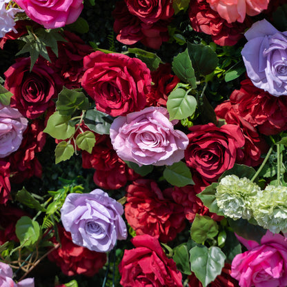 Amara 3D Rose Flower Wall Fabric Artificial Zip Up Curtain Flower Wall For Wedding and Events Decoration