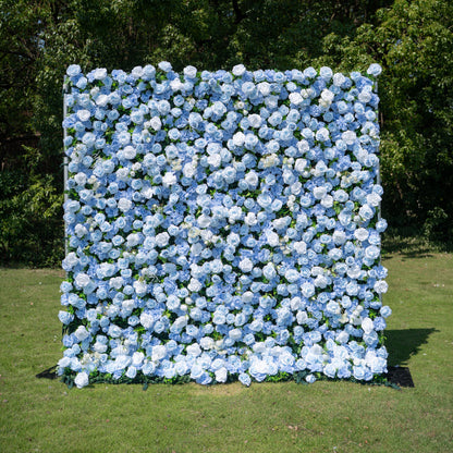 Azurea 3D Rose Flower Wall Fabric Artificial Zip Up Curtain Flower Wall For Wedding and Events Decoration