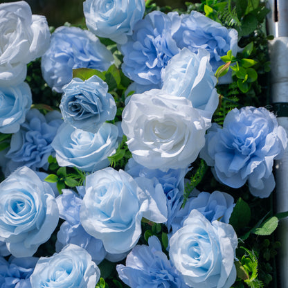 Azurea 3D Rose Flower Wall Fabric Artificial Zip Up Curtain Flower Wall For Wedding and Events Decoration