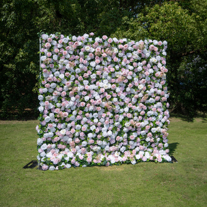 Lilia 3D Rose Flower Wall Fabric Artificial Zip Up Curtain Flower Wall For Wedding and Events Decoration
