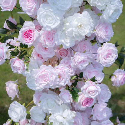 Amora Pink &amp; White Artificial Flower Pillar Wedding Arch KT Board Decor Floral Arrangement