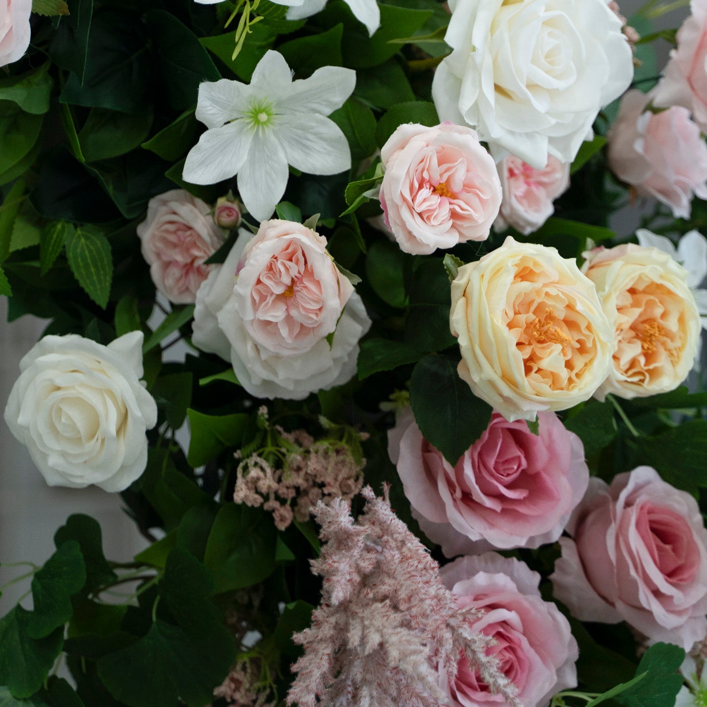 Tansy Pink &amp; White Artificial Flower Wedding Arch KT Board Decor Floral Arrangement