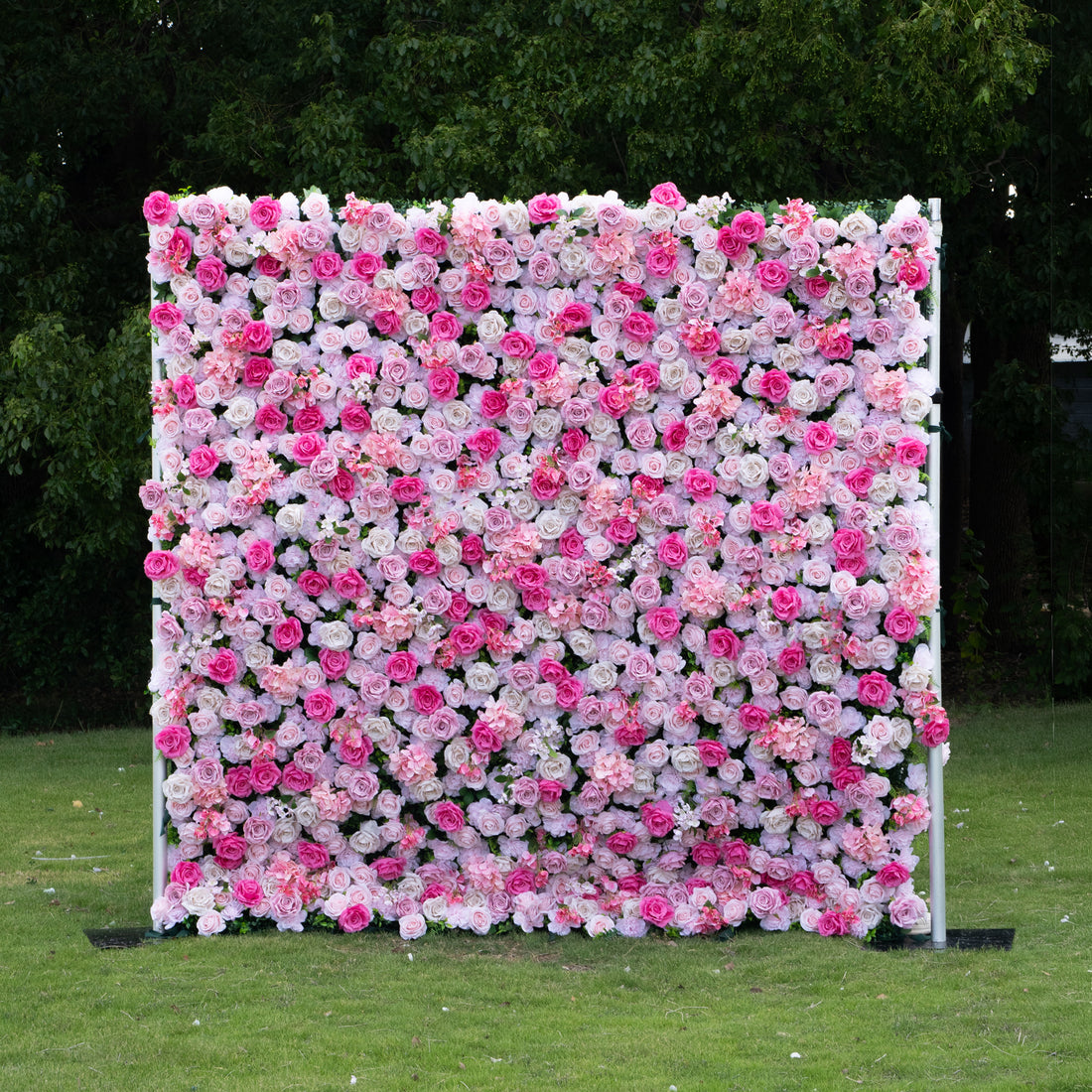 Azalea 3D Rose Flower Wall Fabric Artificial Zip Up Curtain Flower Wall For Wedding and Events Decoration
