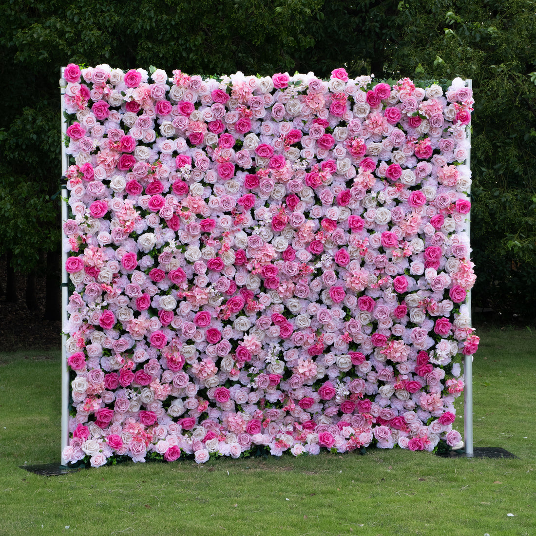 Azalea 3D Rose Flower Wall Fabric Artificial Zip Up Curtain Flower Wall For Wedding and Events Decoration