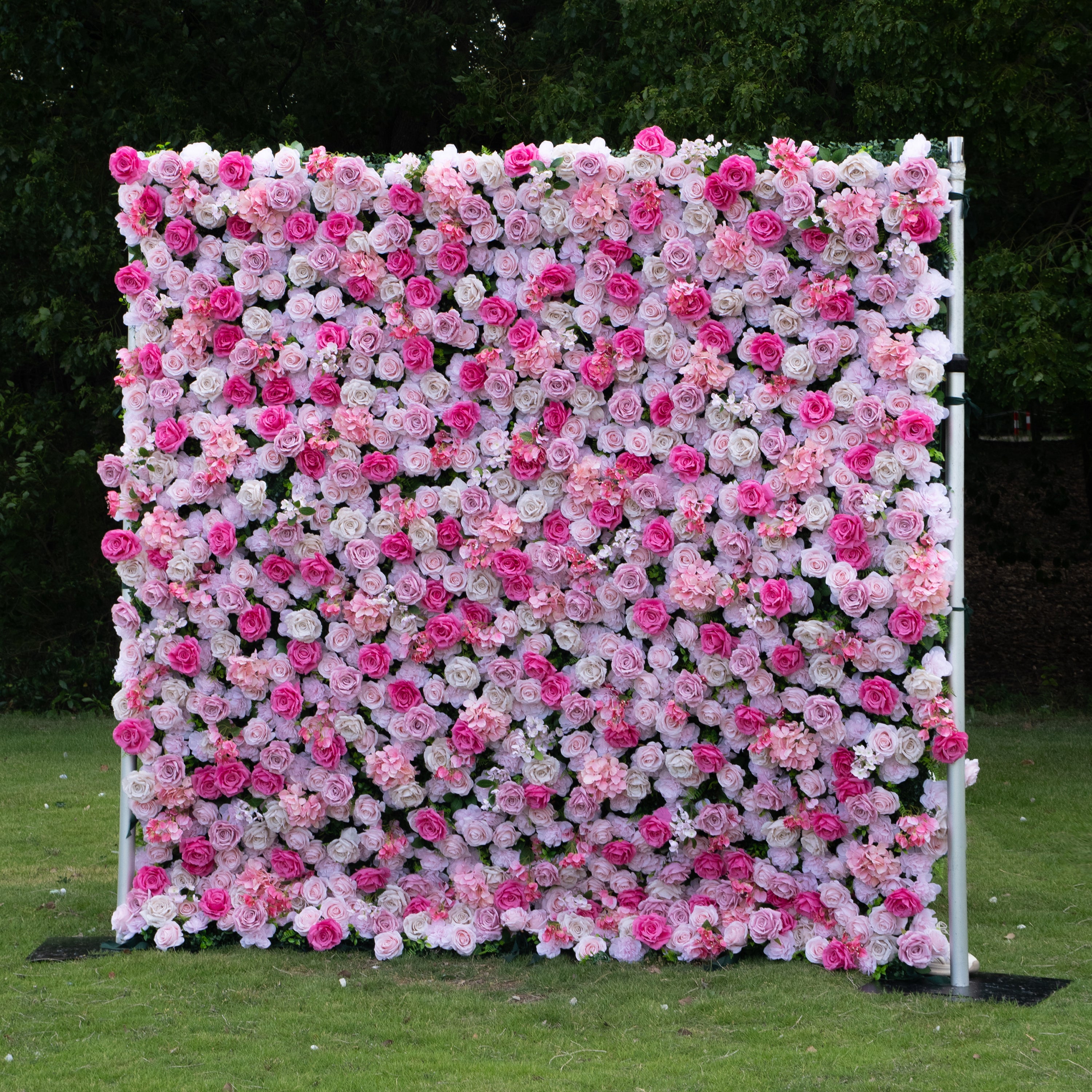Azalea 3D Rose Flower Wall Fabric Artificial Zip Up Curtain Flower Wall For Wedding and Events Decoration