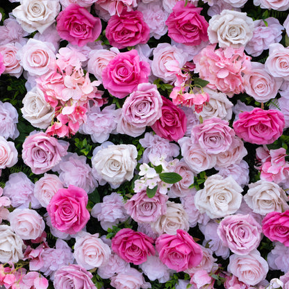 Azalea 3D Rose Flower Wall Fabric Artificial Zip Up Curtain Flower Wall For Wedding and Events Decoration