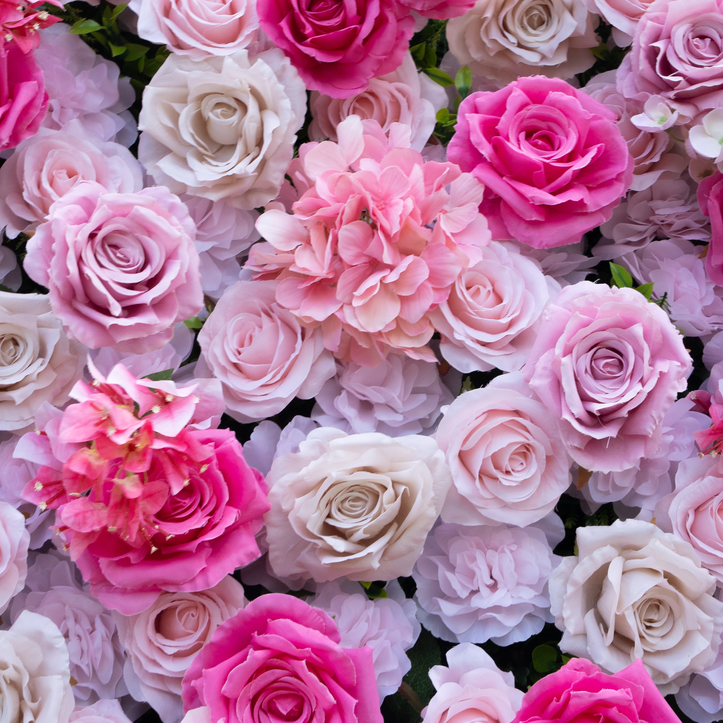 Azalea 3D Rose Flower Wall Fabric Artificial Zip Up Curtain Flower Wall For Wedding and Events Decoration