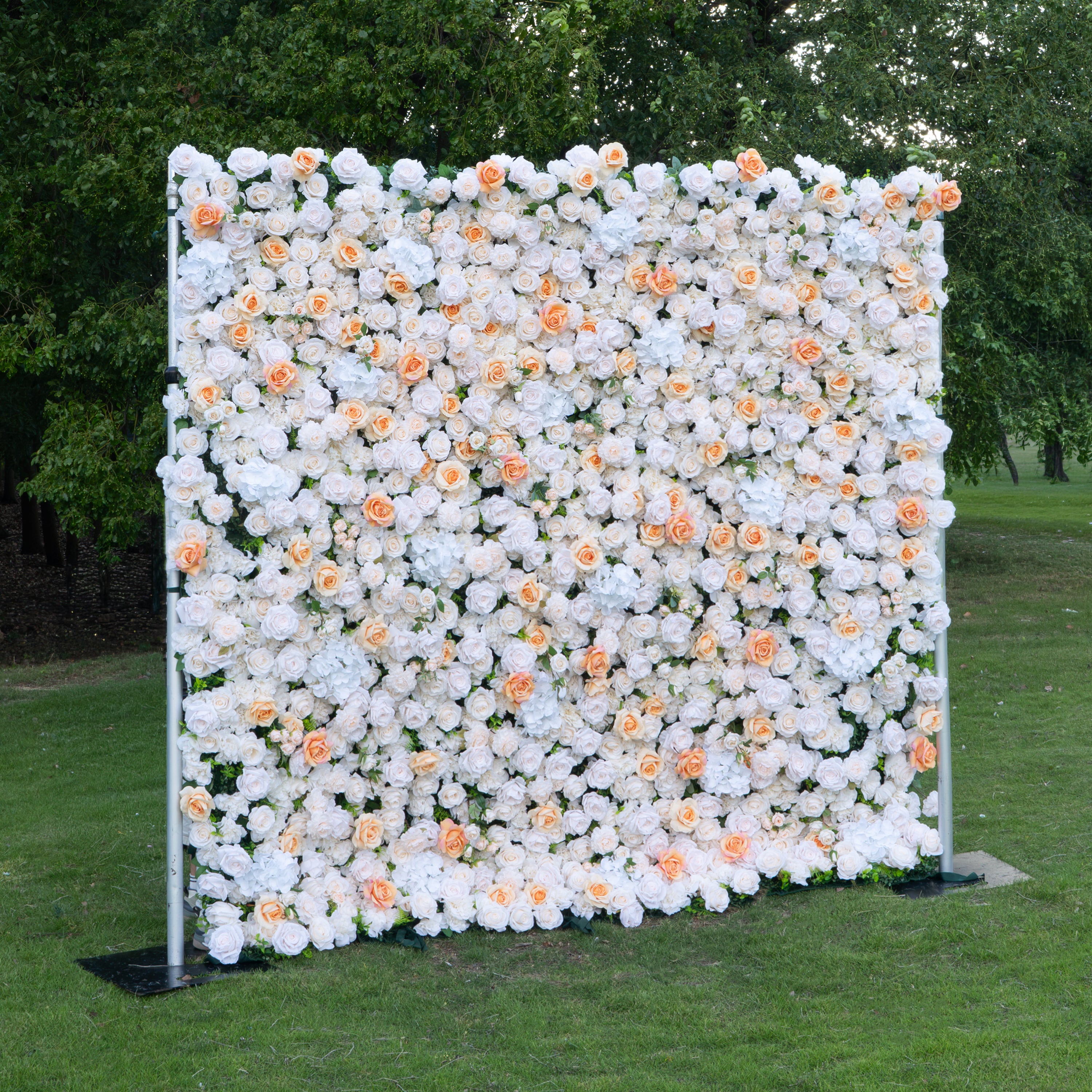Opaline 3D Rose Flower Wall Fabric Artificial Zip Up Curtain Flower Wall For Wedding and Events Decoration