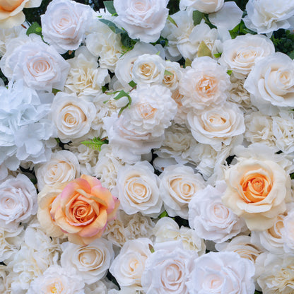 Opaline 3D Rose Flower Wall Fabric Artificial Zip Up Curtain Flower Wall For Wedding and Events Decoration