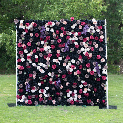 Reverie 3D Rose Flower Wall Fabric Artificial Zip Up Curtain Flower Wall For Wedding and Events Decoration