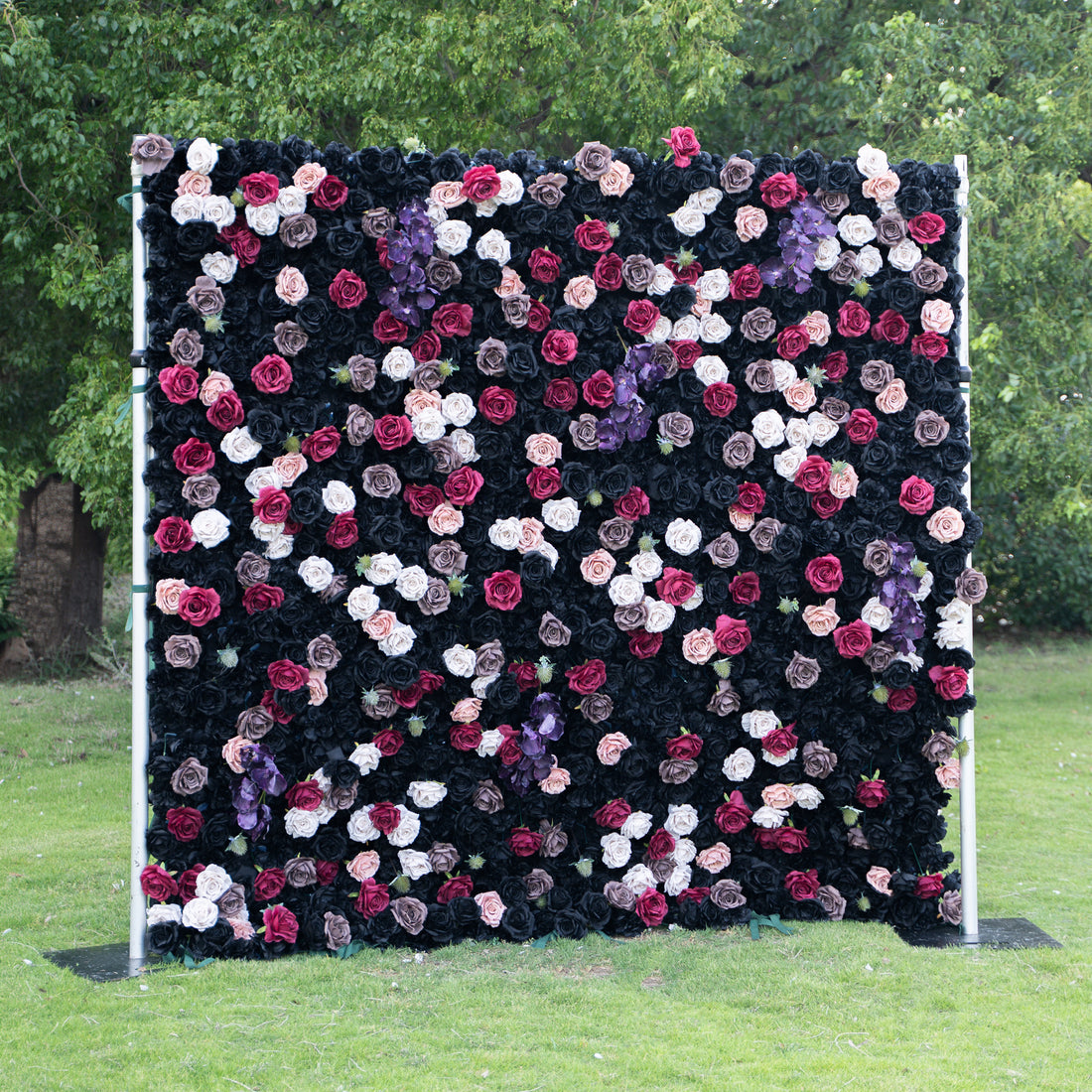 Reverie 3D Rose Flower Wall Fabric Artificial Zip Up Curtain Flower Wall For Wedding and Events Decoration
