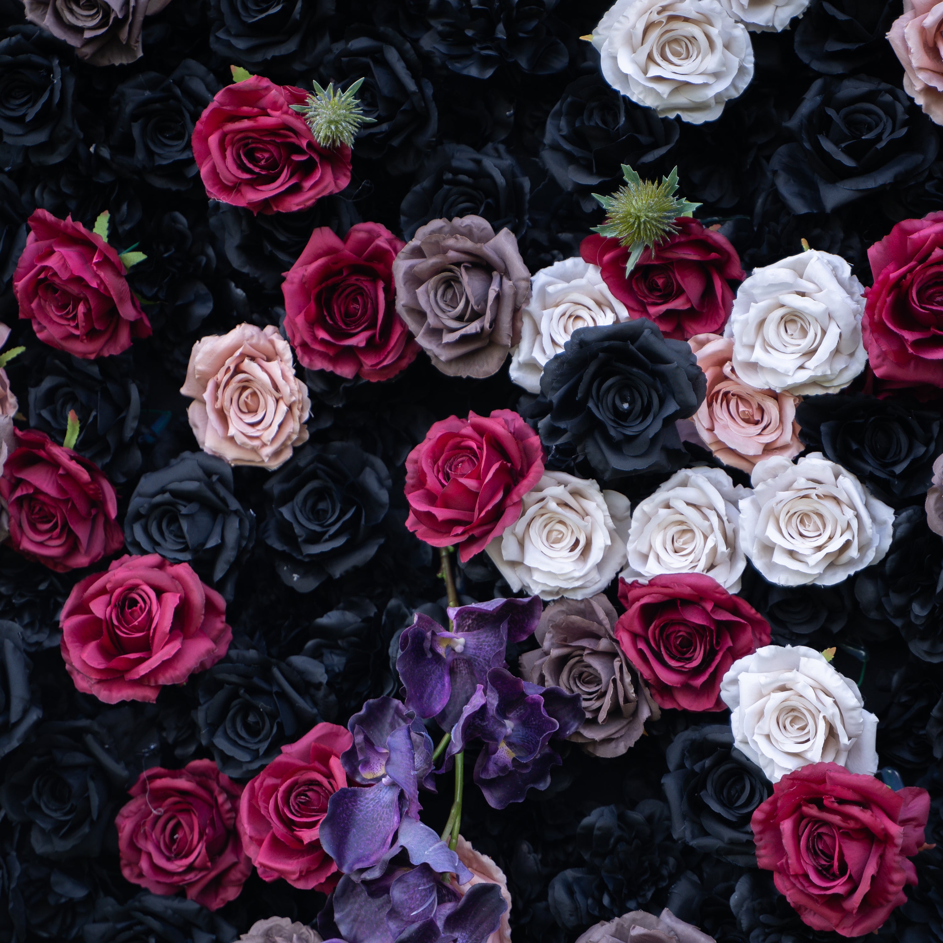 Reverie 3D Rose Flower Wall Fabric Artificial Zip Up Curtain Flower Wall For Wedding and Events Decoration