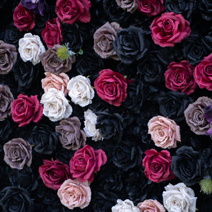Reverie 3D Rose Flower Wall Fabric Artificial Zip Up Curtain Flower Wall For Wedding and Events Decoration