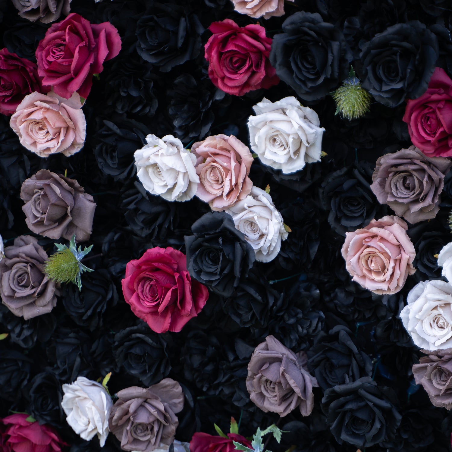 Reverie 3D Rose Flower Wall Fabric Artificial Zip Up Curtain Flower Wall For Wedding and Events Decoration