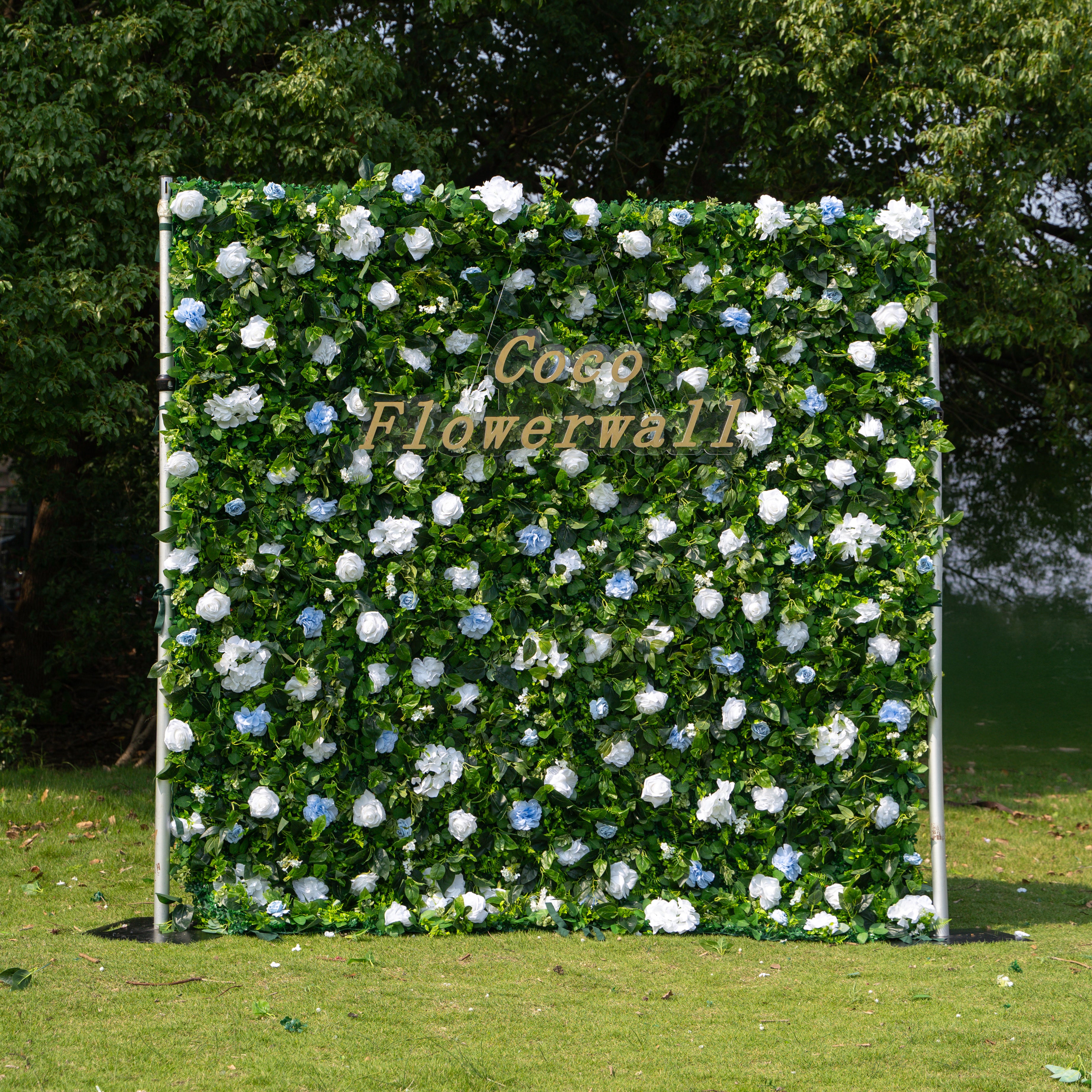 Santorini 2D Artificial Zip Up Curtain Flower Wall For Wedding &amp; Home &amp; Events Decoration