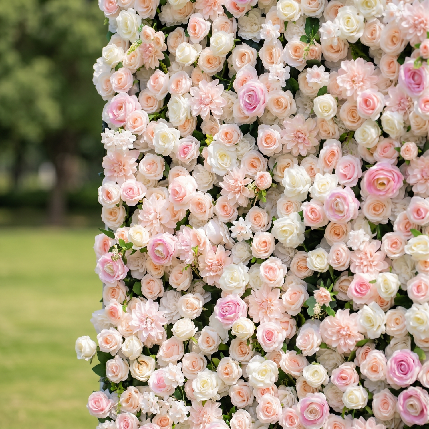 Dawn 3D Pink Flower Wall Fabric Artificial Zip Up Curtain Flower Wall For Wedding and Events Decoration