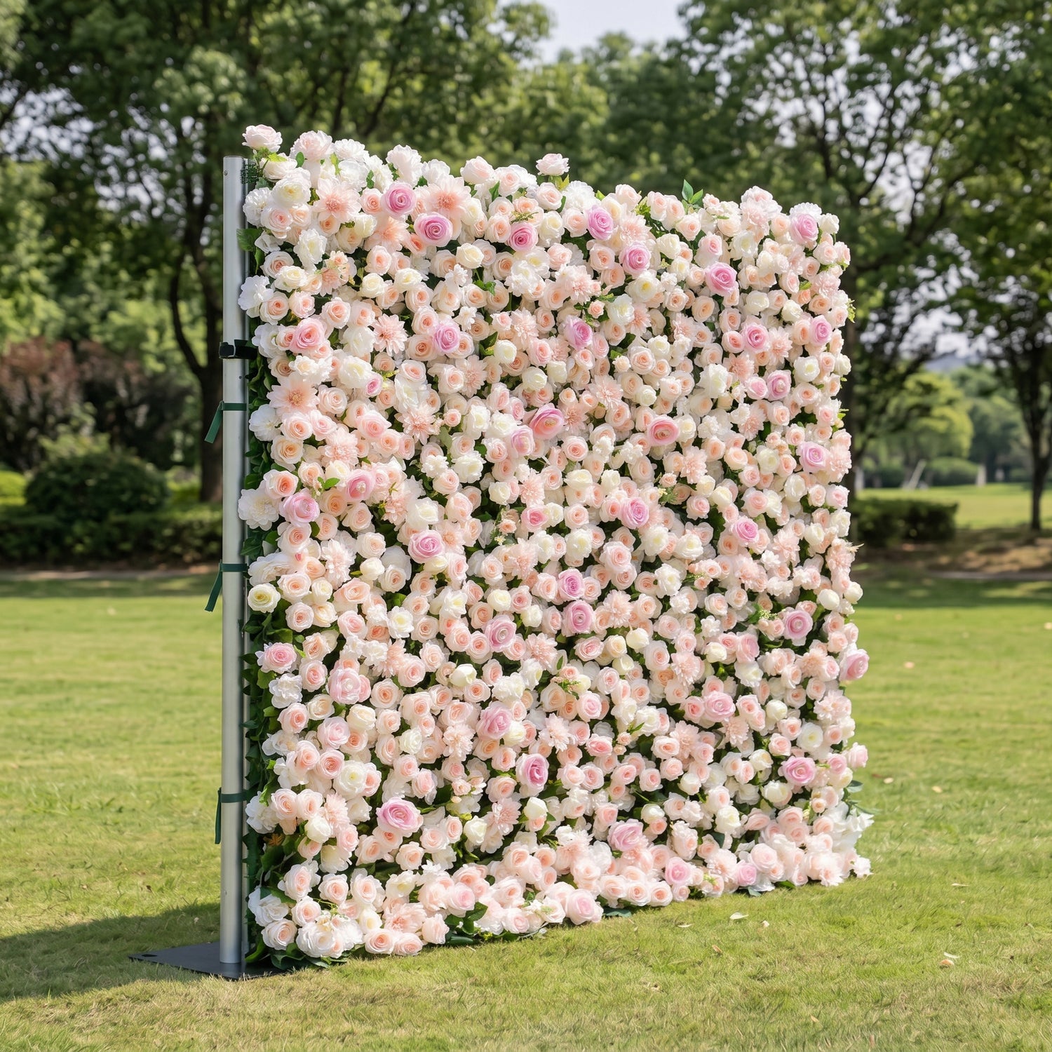Dawn 3D Pink Flower Wall Fabric Artificial Zip Up Curtain Flower Wall For Wedding and Events Decoration