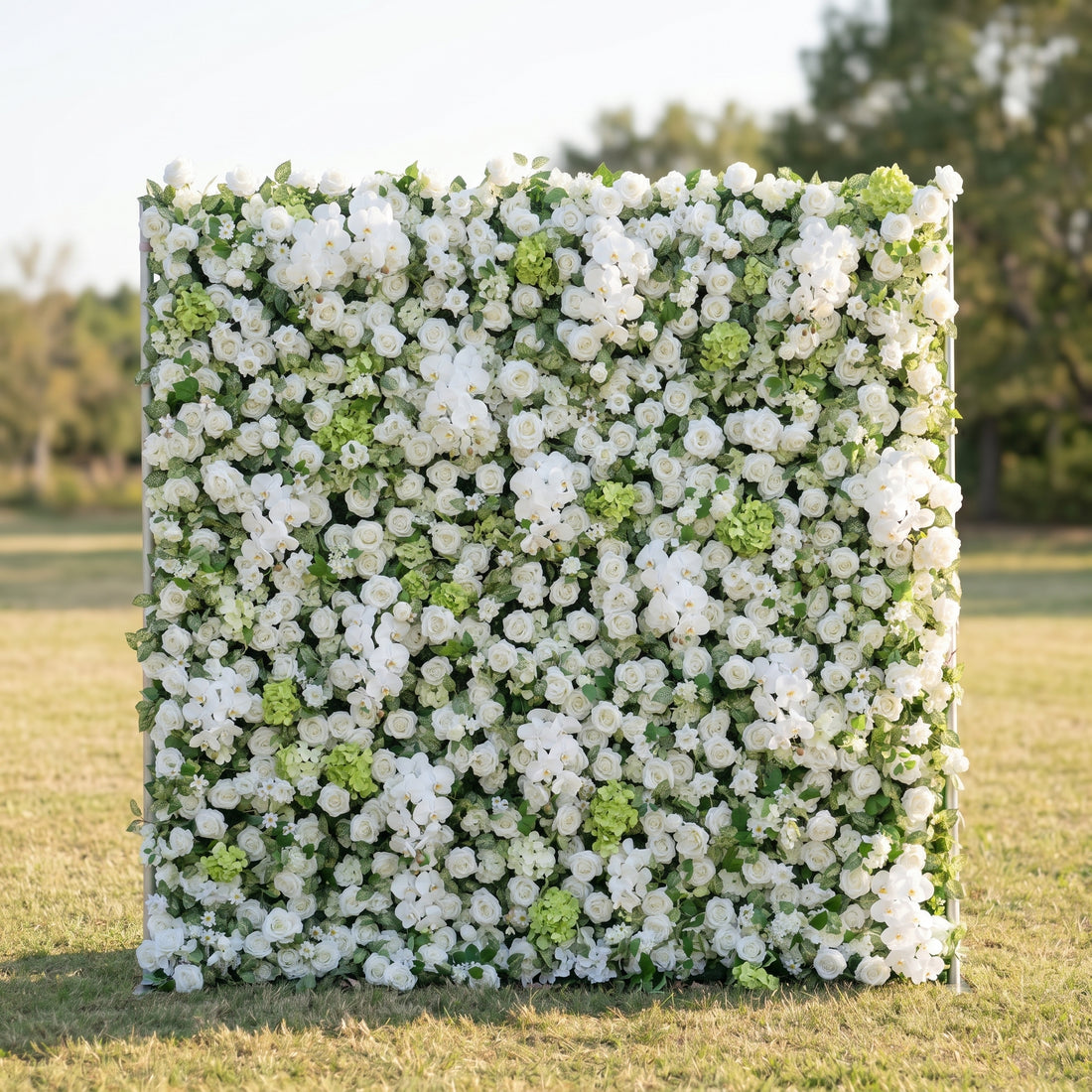 Dora 3D White Flower Wall Fabric Artificial Zip Up Curtain Flower Wall For Wedding and Events Decoration