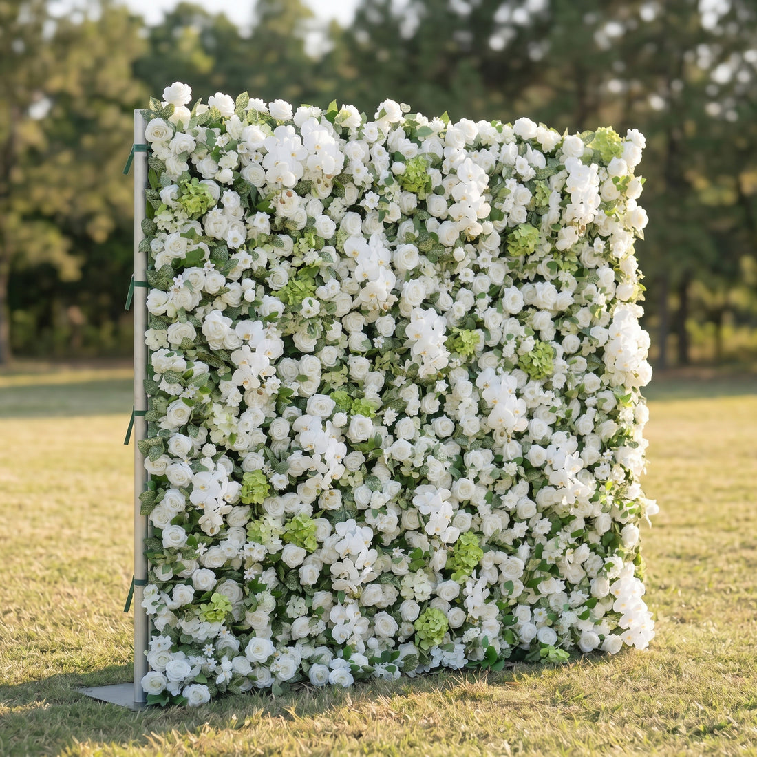 Dora 3D White Flower Wall Fabric Artificial Zip Up Curtain Flower Wall For Wedding and Events Decoration