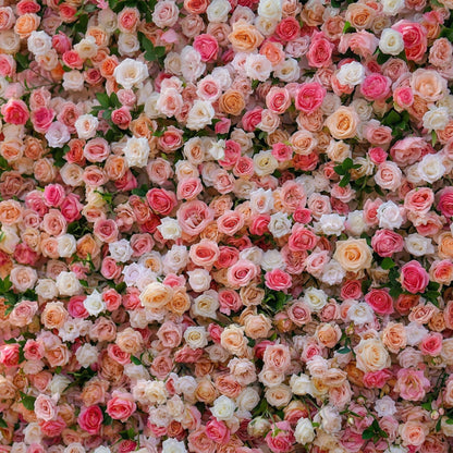Elinia 4D Pink &amp; White Rose Flower Wall Panel – Easy Install Faux Floral Backdrop for Birthday, Graduation &amp; Event Decor