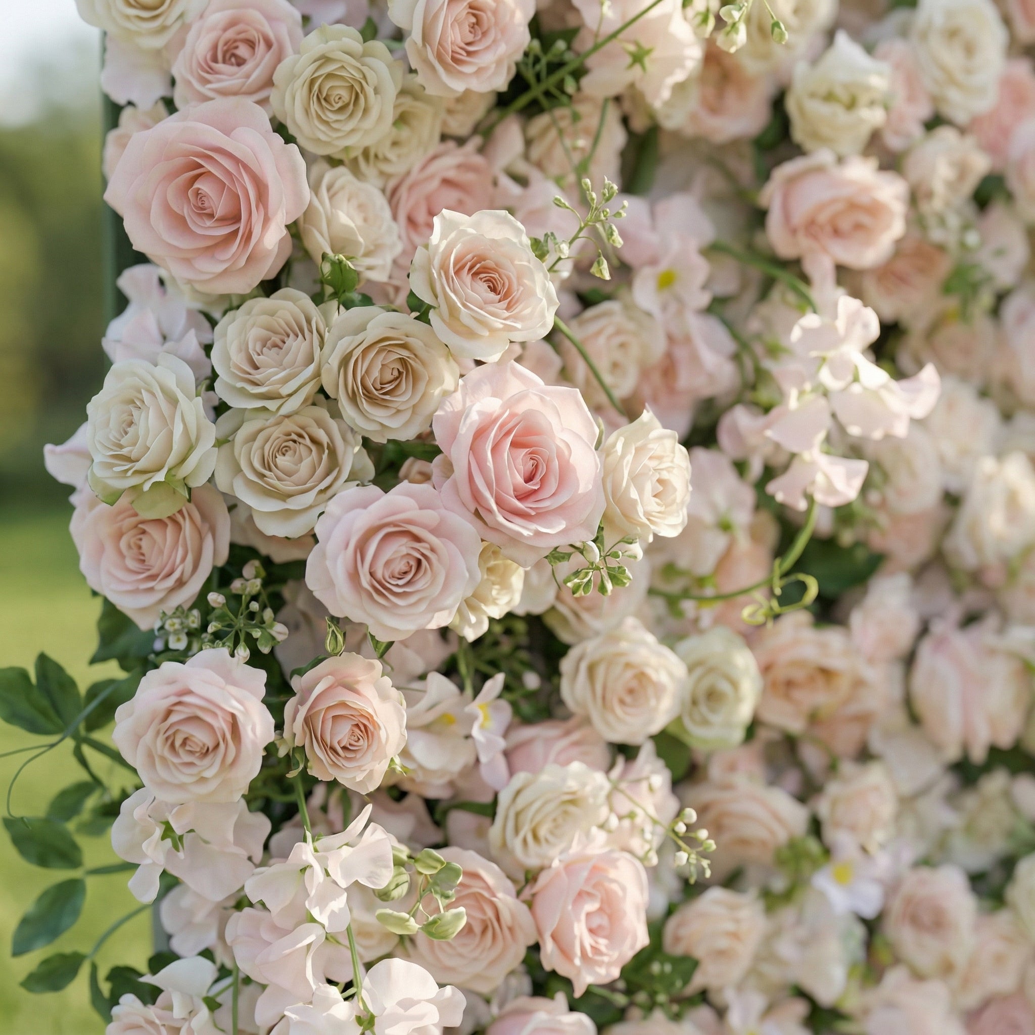 Elorelle 4D Light Pink Rose Flower Wall Panel – Easy Install Faux Floral Backdrop for Birthday, Graduation &amp; Event Decor