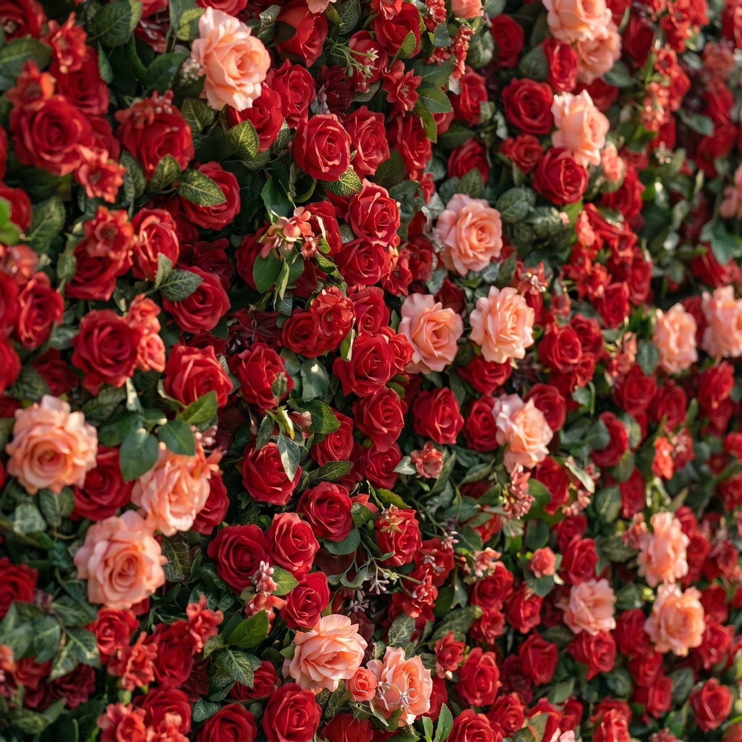 Elowenelle 3D Red Rose Flower Wall Fabric Artificial Zip Up Curtain Flower Wall For Wedding and Events Decoration