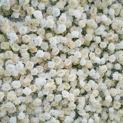 Emilinelle 4D White Rose Flower Wall Panel – Easy Install Faux Floral Backdrop for Birthday, Graduation &amp; Event Decor