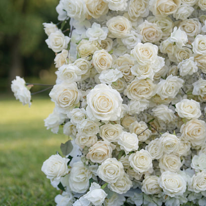 Emilinelle 4D White Rose Flower Wall Panel – Easy Install Faux Floral Backdrop for Birthday, Graduation &amp; Event Decor
