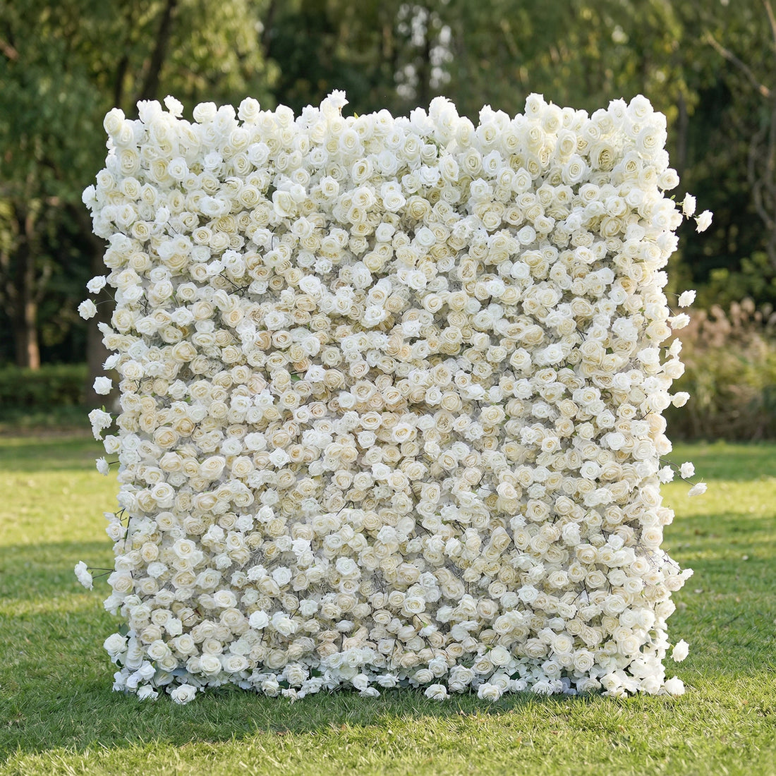 Emilinelle 4D White Rose Flower Wall Panel – Easy Install Faux Floral Backdrop for Birthday, Graduation &amp; Event Decor