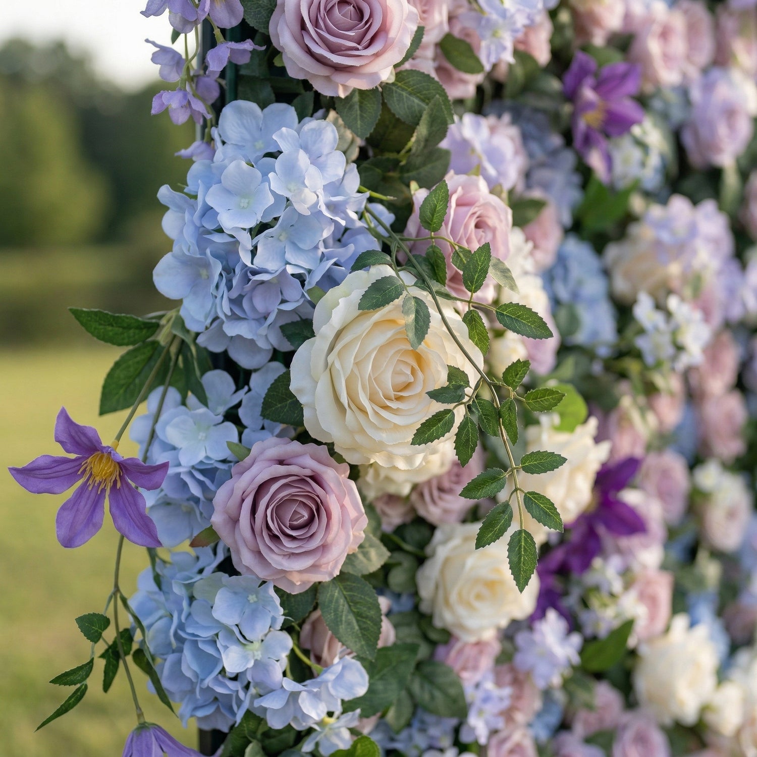 Estelora 5D Blue and Purple Rose Artistic Flower Wall For Wedding and Events