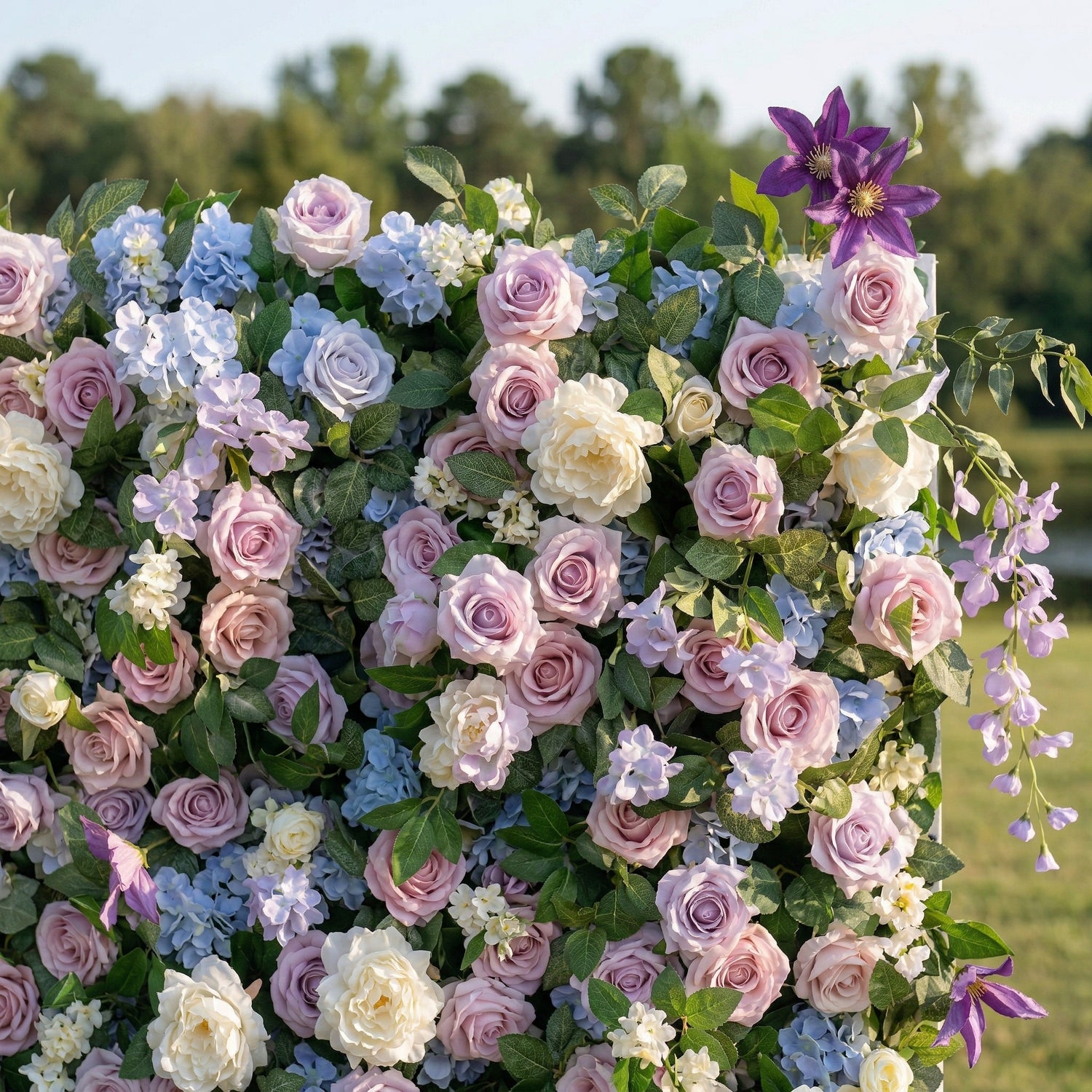 Estelora 5D Blue and Purple Rose Artistic Flower Wall For Wedding and Events