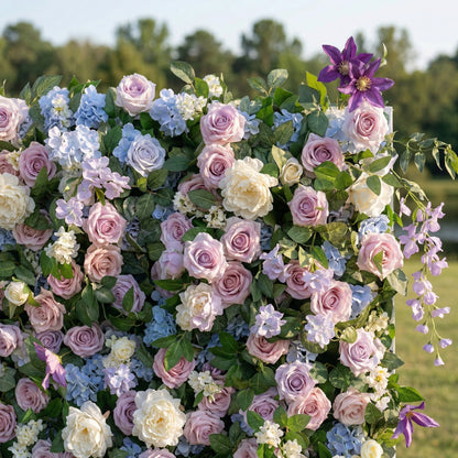 Estelora 5D Blue and Purple Rose Artistic Flower Wall For Wedding and Events