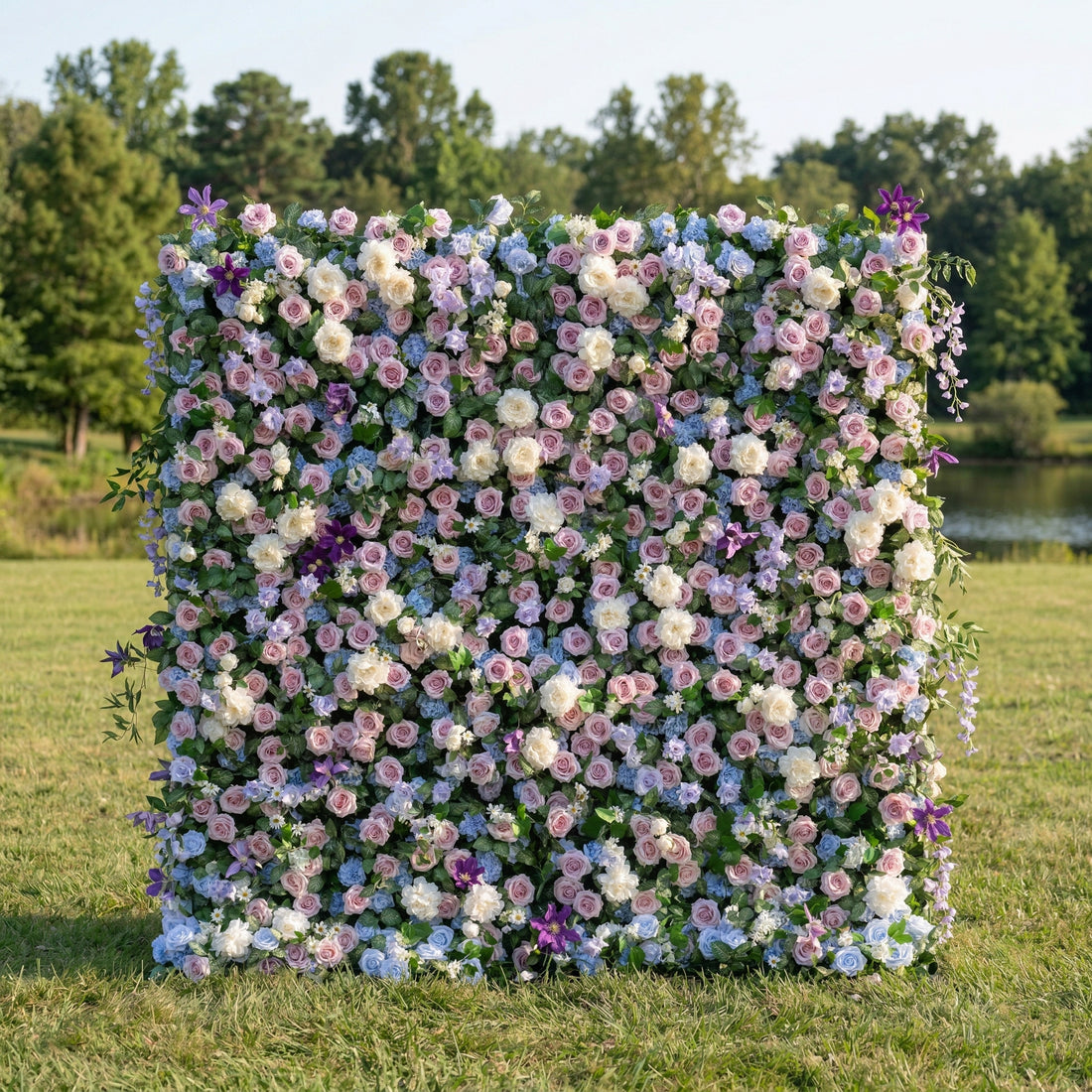 Estelora 5D Blue and Purple Rose Artistic Flower Wall For Wedding and Events