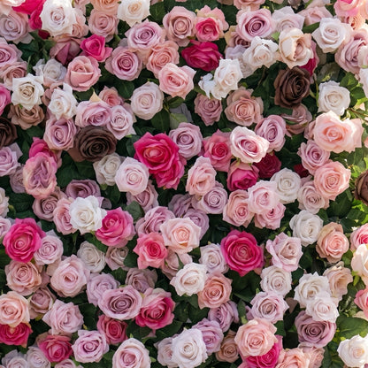 Fern 3D Pink Flower Wall Fabric Artificial Zip Up Curtain Flower Wall For Wedding and Events Decoration