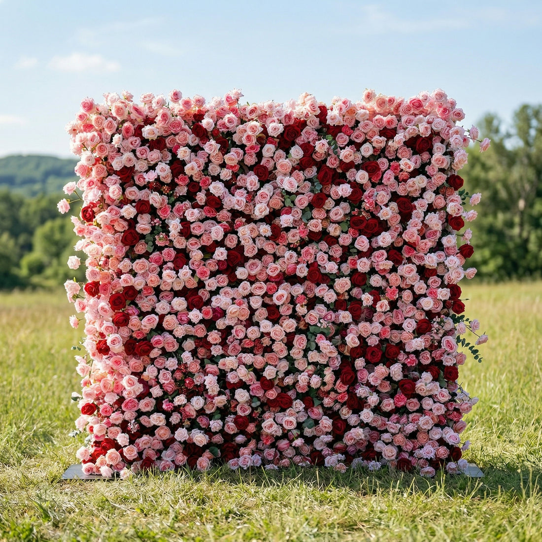 Fineline 4D Romantic Rose Flower Wall Panel – Easy Install Faux Floral Backdrop for Birthday, Graduation &amp; Event Decor