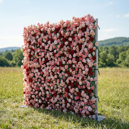 Fineline 4D Romantic Rose Flower Wall Panel – Easy Install Faux Floral Backdrop for Birthday, Graduation &amp; Event Decor