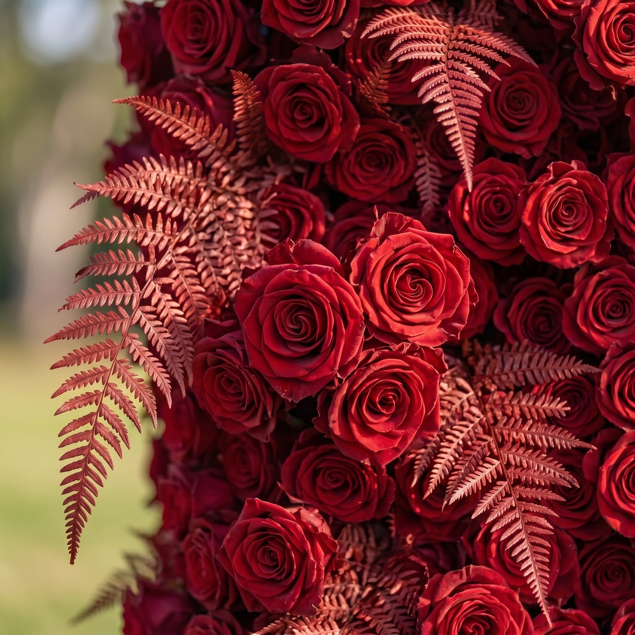 Flora 3D Red Flower Wall Fabric Artificial Zip Up Curtain Flower Wall For Wedding and Events Decoration