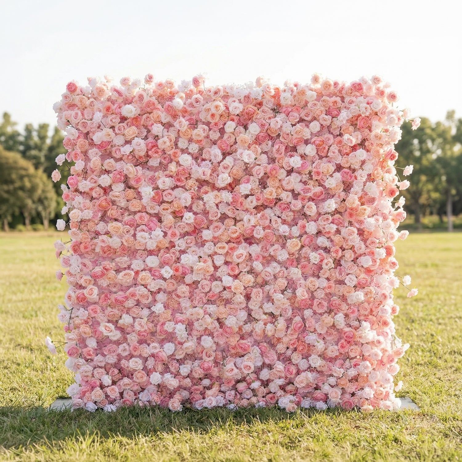 Freyenelle 4D Fabric Artificial Zip Up Curtain Flower Wall For Wedding and Events Decoration