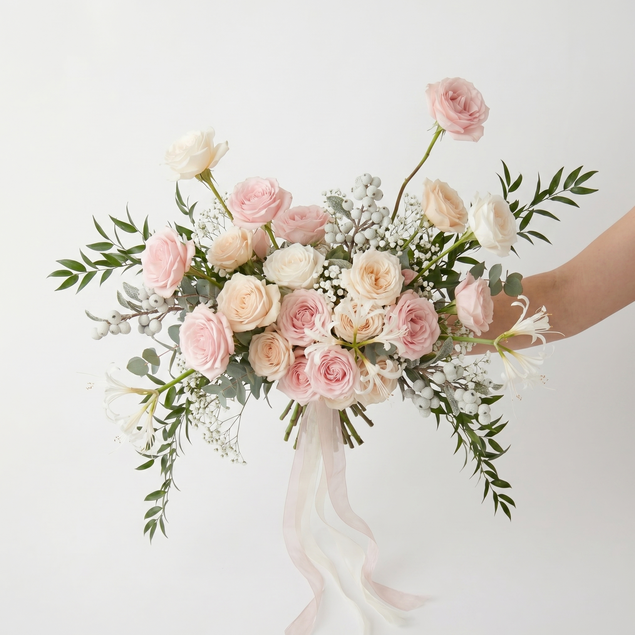Free-Form Bridal Bouquet in Passionate Pink