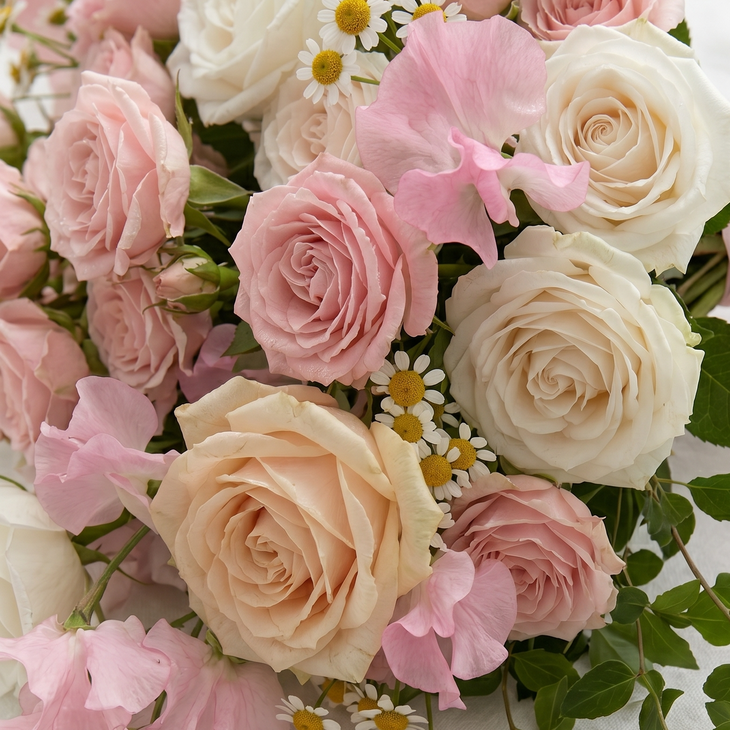 Free-Form Bridal Bouquet in Blush &amp; Daisy