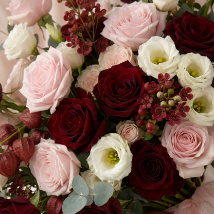 Red Pink White Artificial Rose Bride Bouquet Romantic Wedding Ceremony Party Props