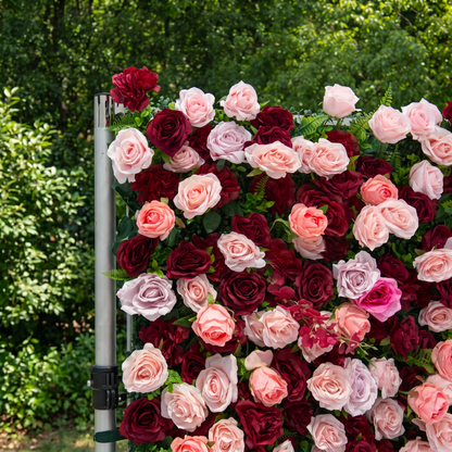 Isolenia 3D Fabric Artificial Zip Up Curtain Flower Wall For Wedding and Events Decoration
