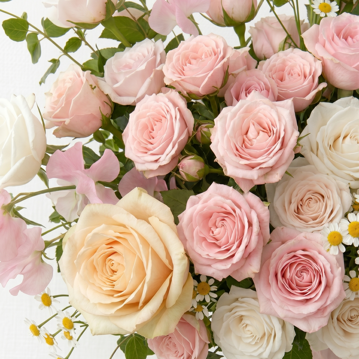 Free-Form Bridal Bouquet in Blush &amp; Daisy