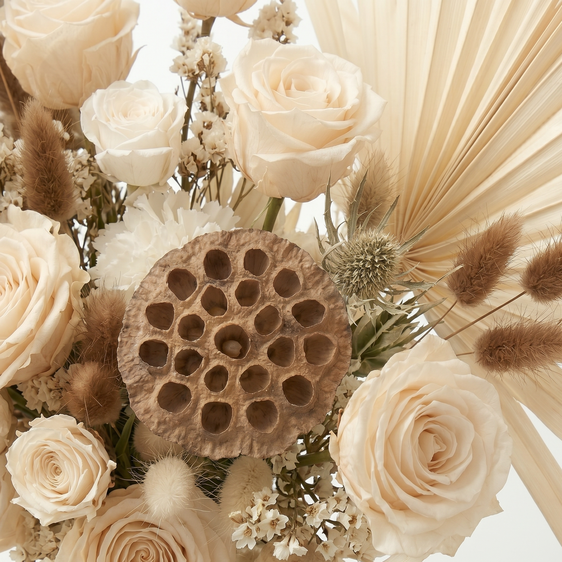 Champagne Rose &amp; Feathers Artificial Bridal Bouquet Weddings Anniversary Party Supplies