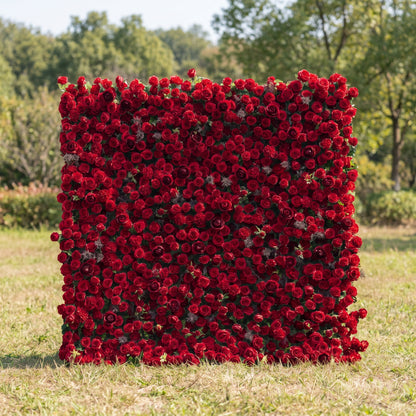 Hazel 3D Fabric Backdrop Artificial Flower Wall with Zip-Up Design for Events and Home Decoration