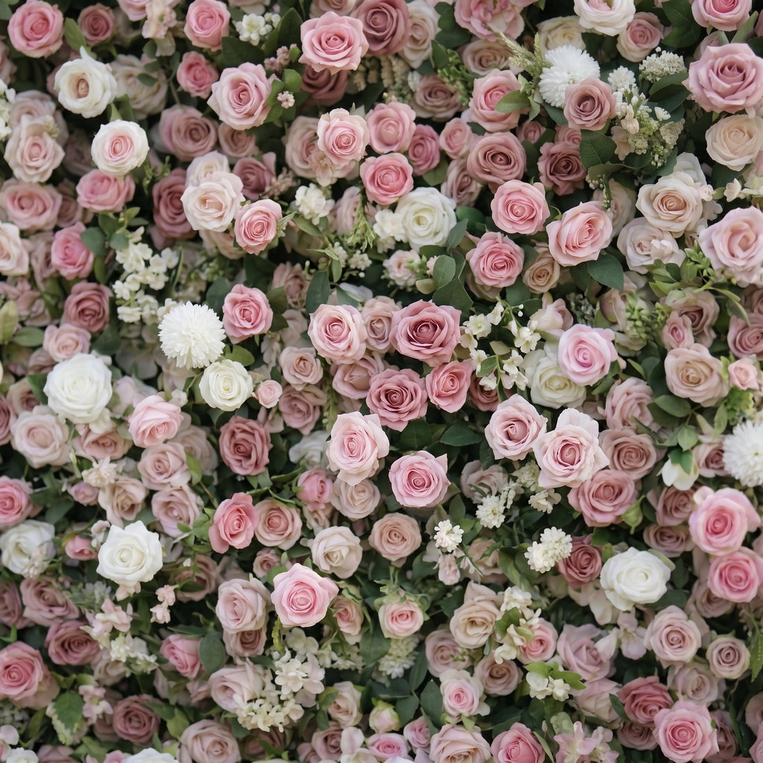 Heidi 3D Pink &amp; White Rose Flower Wall Fabric Artificial Zip Up Curtain Flower Wall For Wedding and Events Decoration