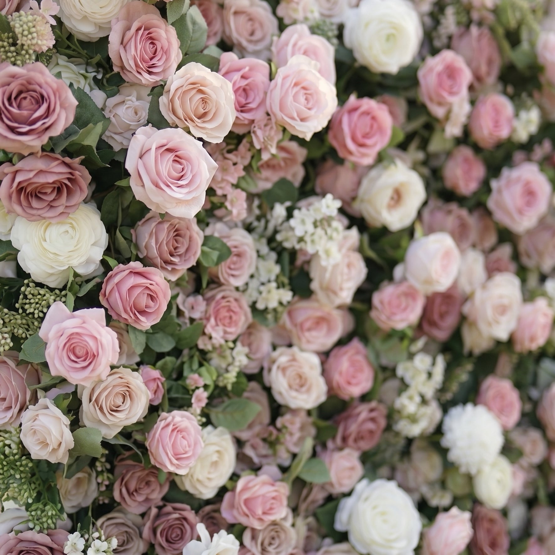 Heidi 3D Pink &amp; White Rose Flower Wall Fabric Artificial Zip Up Curtain Flower Wall For Wedding and Events Decoration