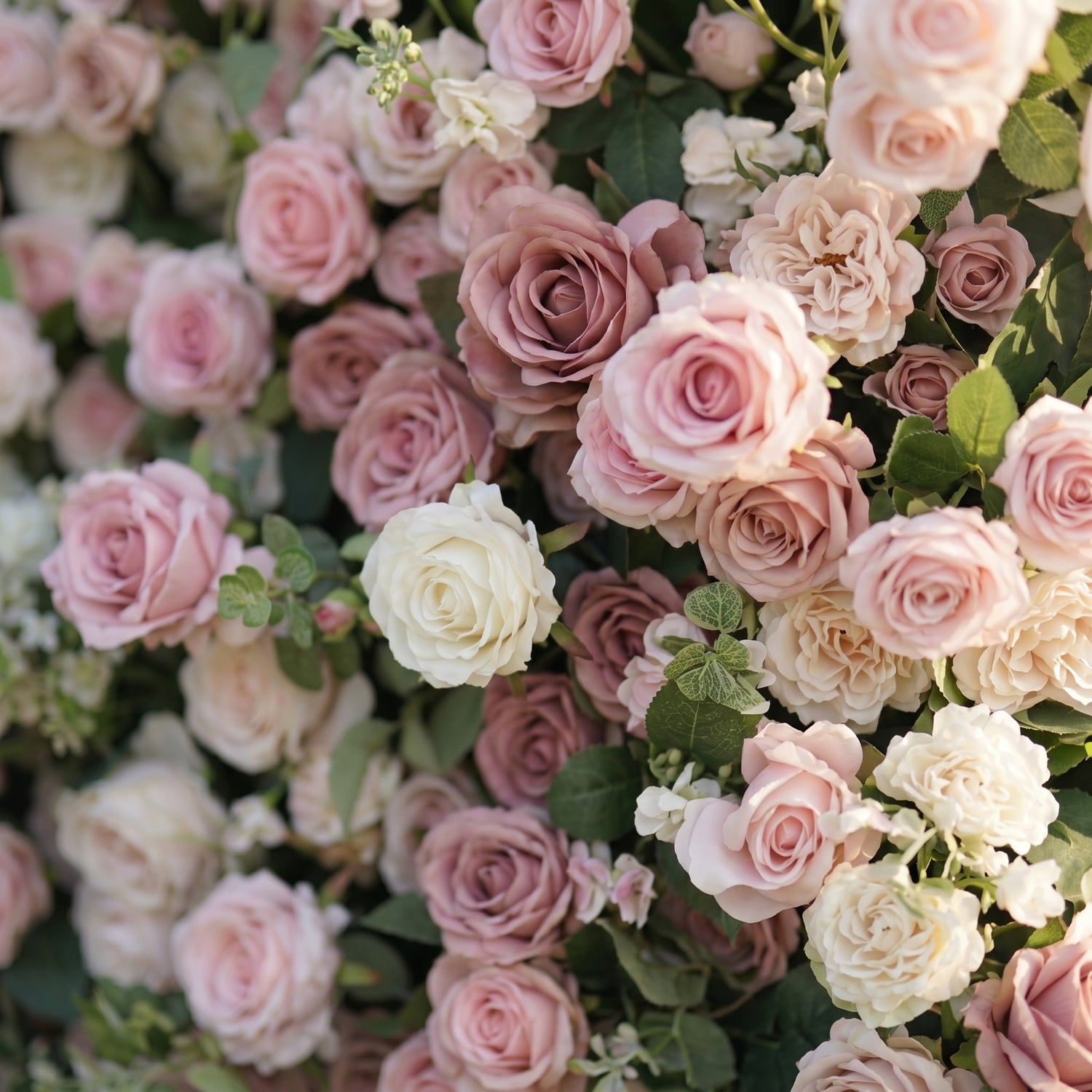 Heidi 3D Pink &amp; White Rose Flower Wall Fabric Artificial Zip Up Curtain Flower Wall For Wedding and Events Decoration